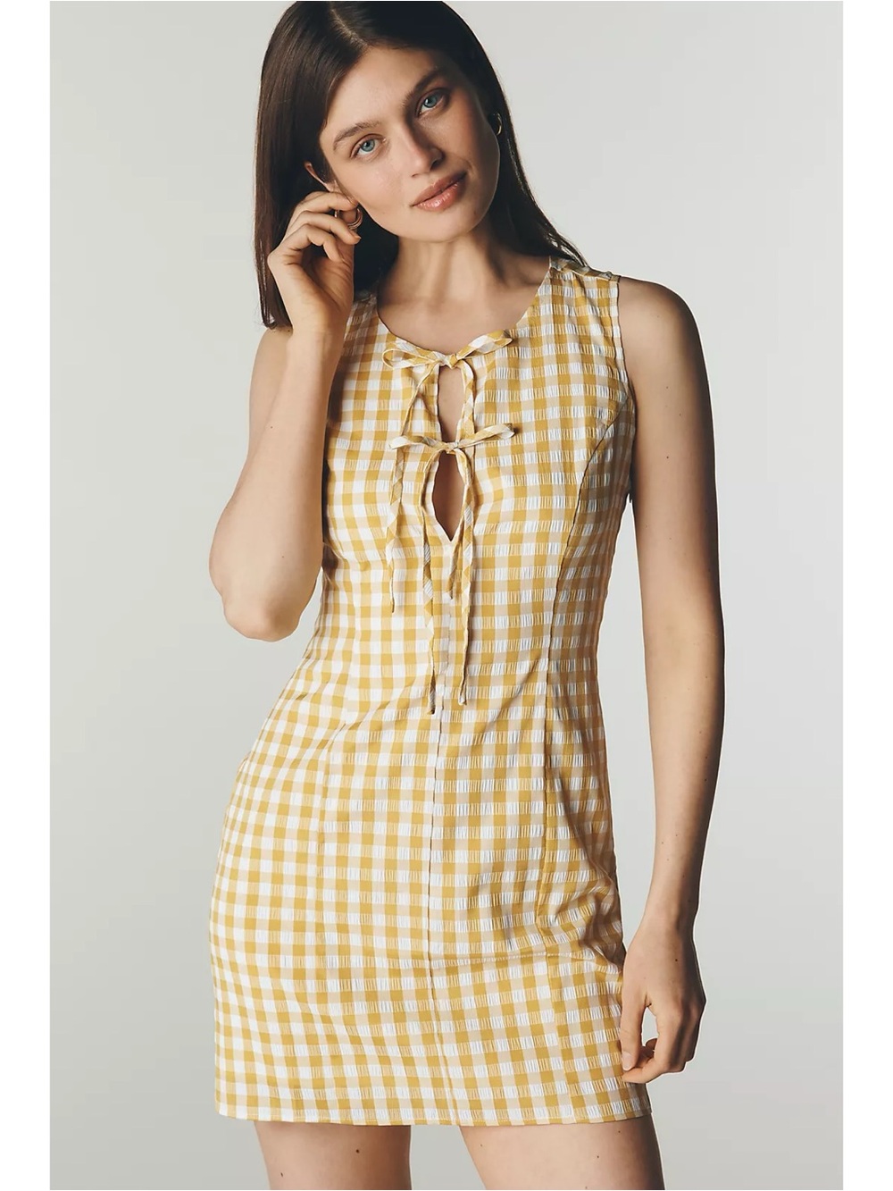 NWT Lisa Says Gah! Helen Mini Dress in Sunshine Yellow Gingham Small